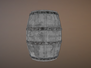 medieval barrel - lowpoly Model 3D