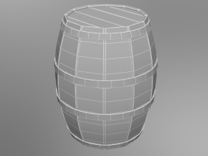 medieval barrel - lowpoly Model 3D