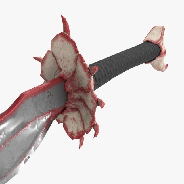 bloody bone sword 3D Model .c4d .max .obj .3ds .fbx .stl .blend 