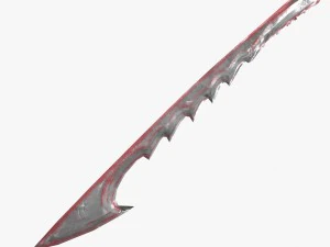 spada d'ossa insanguinata Modello 3D