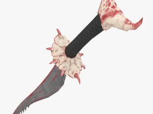 spada d'ossa insanguinata Modello 3D