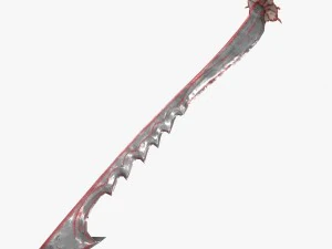 spada d'ossa insanguinata Modello 3D
