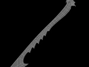 spada d'ossa insanguinata Modello 3D