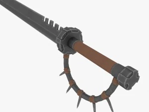 sword with a spiked handle 3D Model