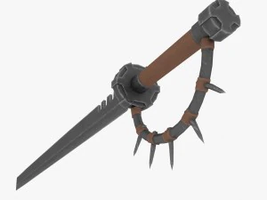 sword with a spiked handle 3D Model