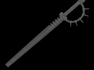 sword with a spiked handle 3D 模型