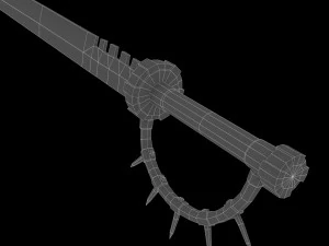 sword with a spiked handle 3D Model