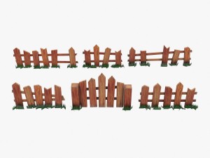fence low-poly models for games 3Dモデル