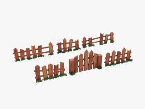 fence low-poly models for games 3D मॉडल