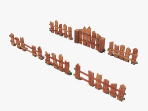 fence low-poly models for games 3D मॉडल