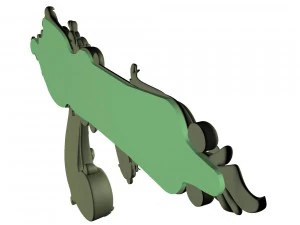gagang pintu pesawat Model Cetak 3D