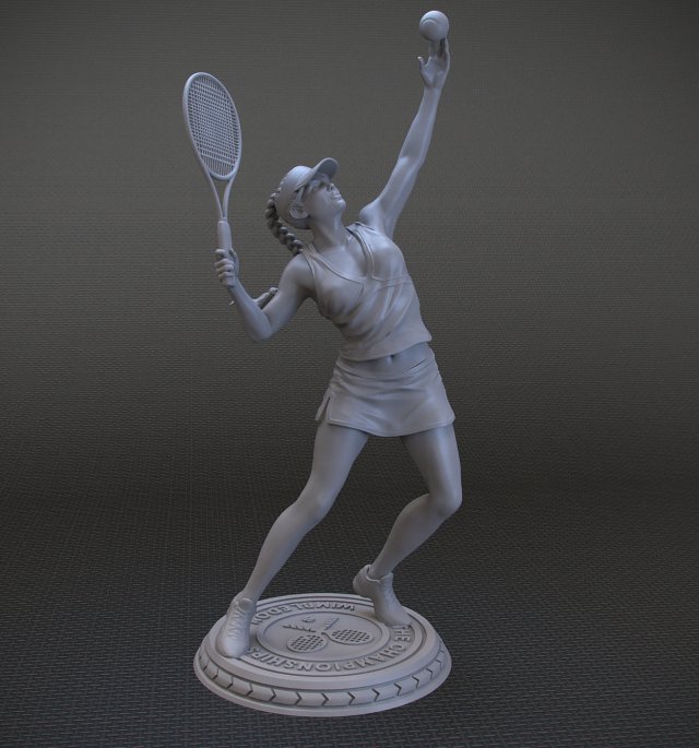 girl playing tennis 3D Print Model .c4d .max .obj .3ds .fbx .lwo .lw .lws