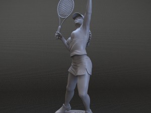 girl playing tennis 3D 打印模型