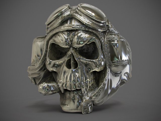 ring skull pilot 3D प्रिंट मॉडल .c4d .max .obj .3ds .fbx .stl .blend 