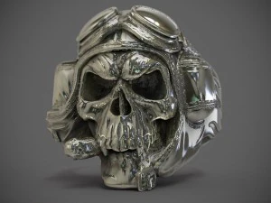 ring skull pilot 3Dプリントモデル