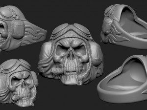 ring skull pilot 3D प्रिंट मॉडल
