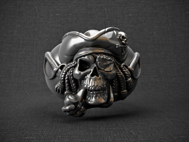 ring skull pirate 3D Print Model .c4d .max .obj .3ds .fbx .stl .blend