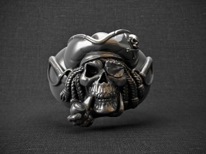 ring skull pirate 3D Print Model