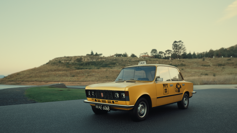 FIAT 125P TAXI 3D Model .c4d .max .obj .3ds .fbx .stl .blend 