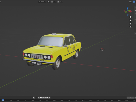 FIAT 125P TAXI 3D Model