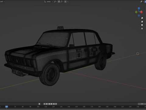 FIAT 125P TAXI 3D Model