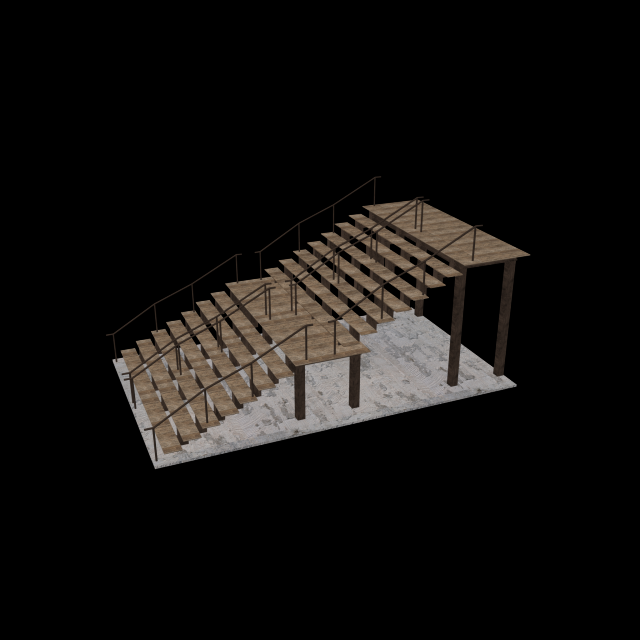 stairs 3D Model .c4d .max .obj .3ds .fbx .stl .blend 