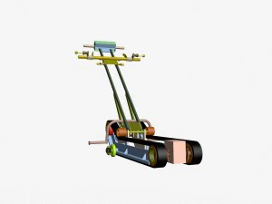 electric lift chair with a person with disabilitie 3D Model