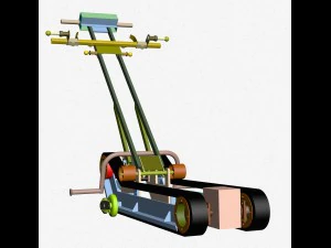 electric lift chair with a person with disabilitie 3D Model