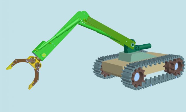manipulator on crawlers 3D 모델 .c4d .max .obj .3ds .fbx .stl .blend 