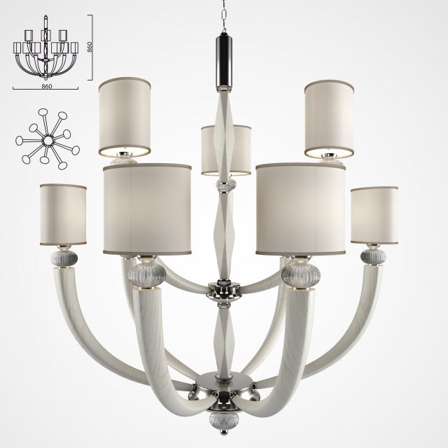 illuminazione darte chandelier 01 Modelo 3D .c4d .max .obj .3ds .fbx .stl .blend