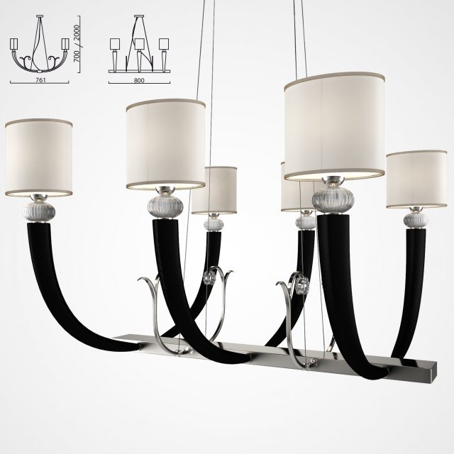 illuminazione darte chandelier 02 3D 모델 .c4d .max .obj .3ds .fbx .stl .blend 