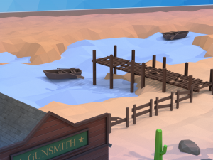 low poly western city and environment pack 3D Model