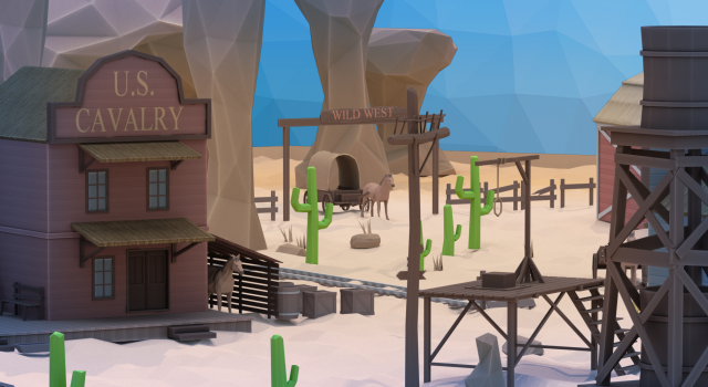 low poly western city and environment pack 3D Model in Environment 3DExport