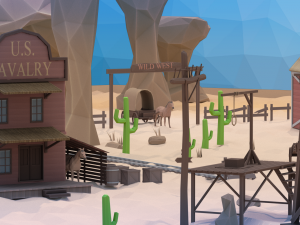 low poly western city and environment pack 3D Model