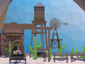 low poly western city and environment pack 3D Model