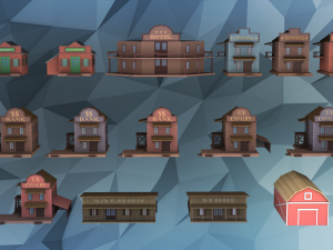 low poly western city and environment pack 3D Model