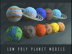 low poly planets 3D Model
