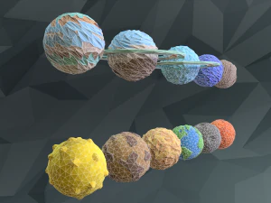 low poly planets 3D Model