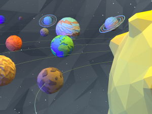 low poly planets 3D Model
