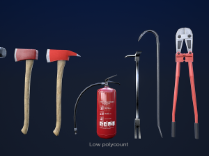 fire fighting equipment 1 plus 1 pbr pack 3D मॉडल