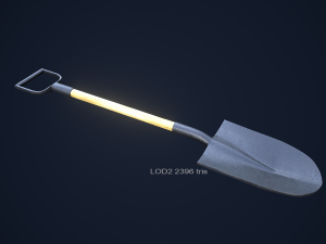 shovel 1 plus 1 pbr game ready 3D Model