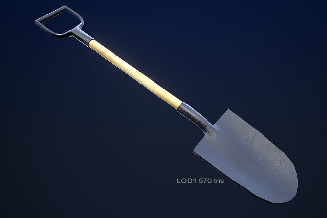 shovel 1 plus 1 pbr game ready 3D Model .c4d .max .obj .3ds .fbx .stl .blend 