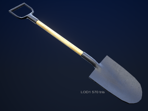 shovel 1 plus 1 pbr game ready Modèle 3D