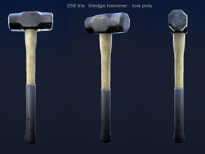 sledge hammer 1 plus 1 pbr game ready Modello 3D