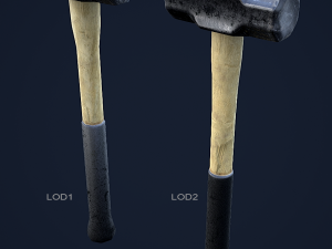 sledge hammer 1 plus 1 pbr game ready Modello 3D