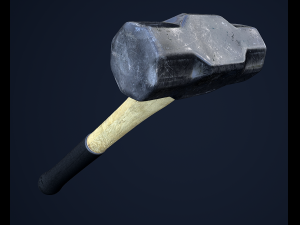 sledge hammer 1 plus 1 pbr game ready Modello 3D