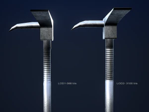 halligan bar 1 plus 1 pbr game ready 3D Model