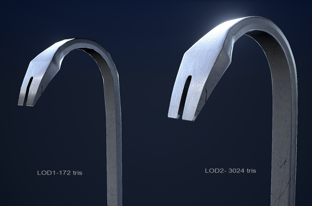 crowbar 1 plus 1 pbr game ready 3D Model .c4d .max .obj .3ds .fbx .stl .blend 