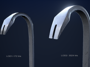 crowbar 1 plus 1 pbr game ready 3D Model
