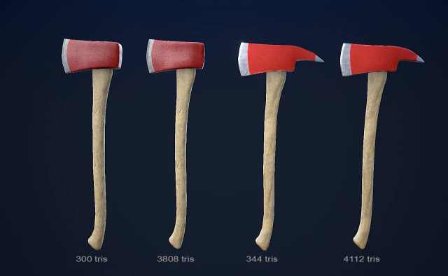 fire axes 1 plus 1 pbr game ready 3D Model .c4d .max .obj .3ds .fbx .stl .blend
